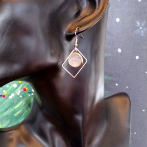 Glass dome glitter earrings